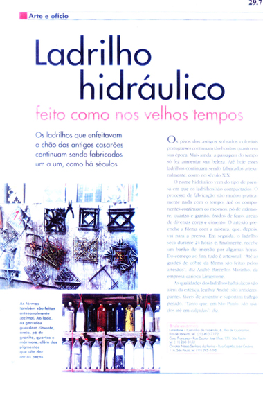 ladrílho hidráulico - feito como nos velhos tempos
