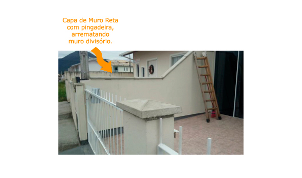 capa de muro reta com pigadeira arrematando muro divisória