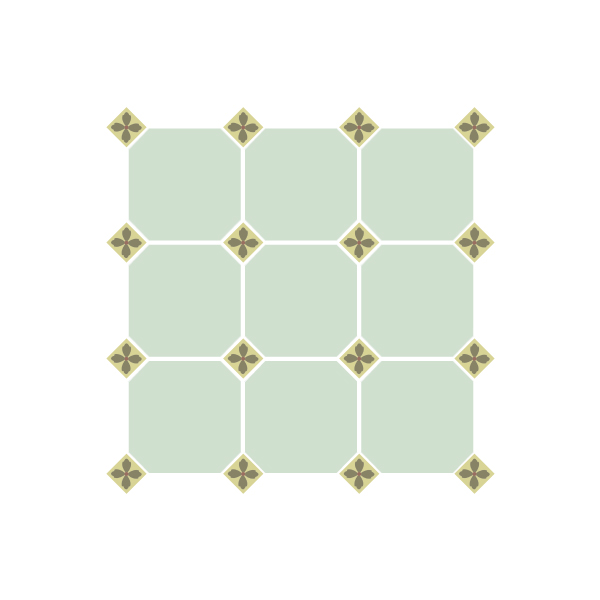 Paginação do Ladrilho Hidráulico Liso Octogonal p/ Tozeta 5cm