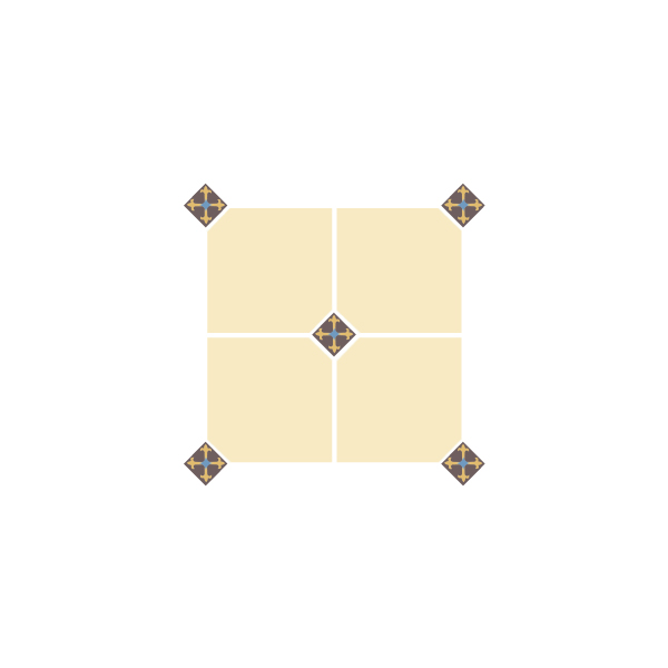 Paginação do Ladrilho Hidráulico Liso Hexagonal p/ Tozeta 5cm