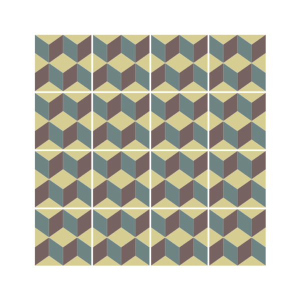 Paginação do Ladrilho Hidráulico Balões Tri-dimensional 20 x 20
