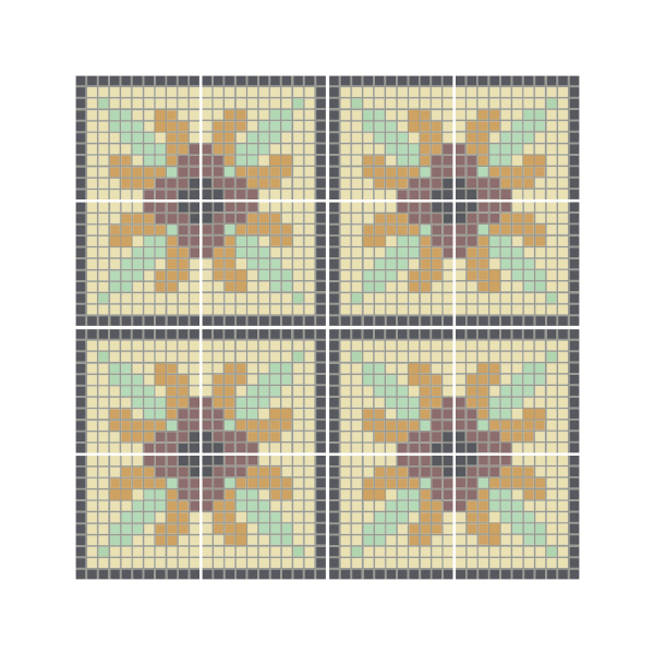 Paginação do Ladrilho Hidráulico Pastilhas Alinhadas 20 x 20 cm