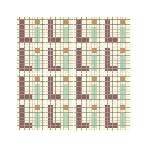 Paginação do Ladrilho Hidráulico Pastilhas Alinhadas 20 x 20 cm
