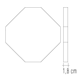 Ladrilho Hidráulico Liso Octogonal p / tozeta 10cm Cod. L29 (20 x 20 cm)