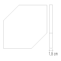 Ladrilho Hidráulico Liso Hexagonal p / tozeta 10cm Cod. L38 (25 x 25 cm)