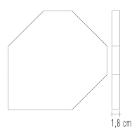 Ladrilho Hidráulico Liso Heptagonal p / tozeta 10cm Cod. L39 (25 x 25 cm)