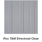 Piso Podotátil Direcinal Cinza